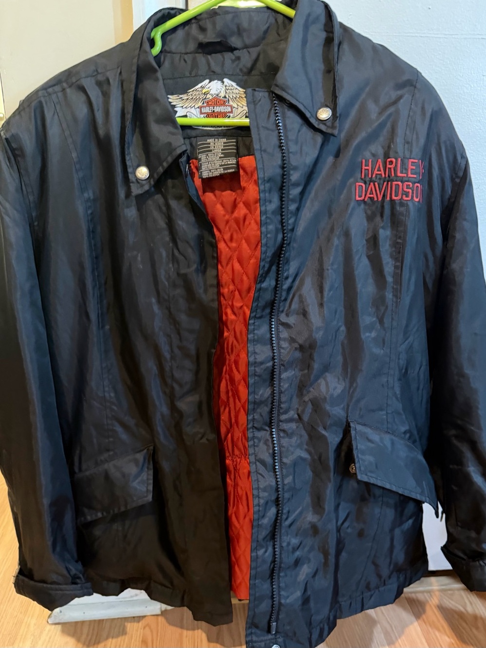 Harley-Davidson Black Jacket with Red Quilted Liner